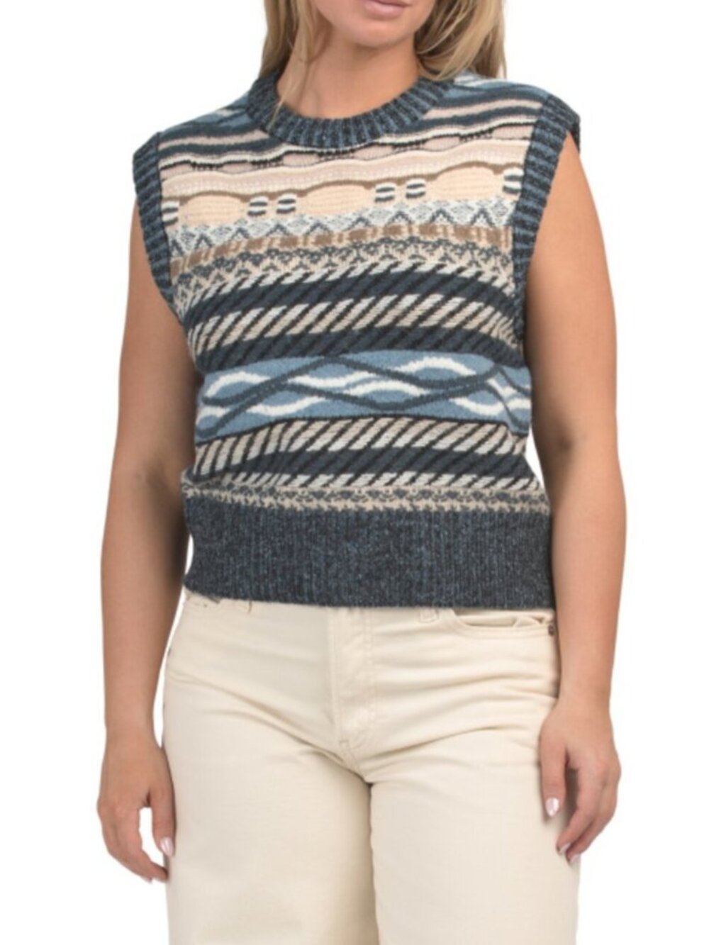 MAGASCHONI Wool Blend Crew Neck Sweater Vest